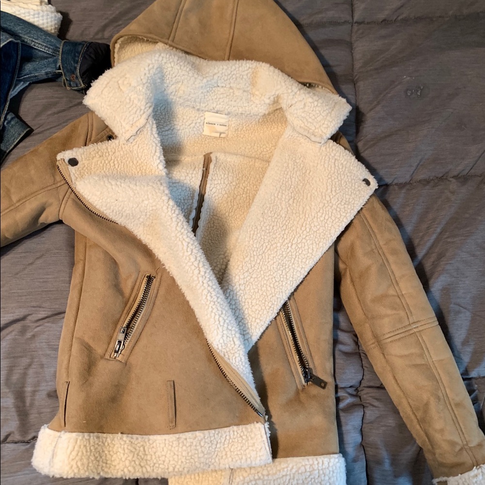 Silence and noice aviator suede jacket